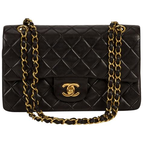 chanel gold and black bag|chanel black classic flap bag.